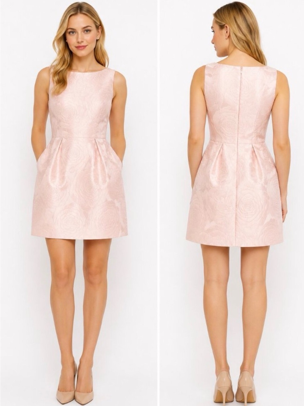 Kate Spade Madison Ave Collection Rose Jacquard Dress - Blush Pink 6